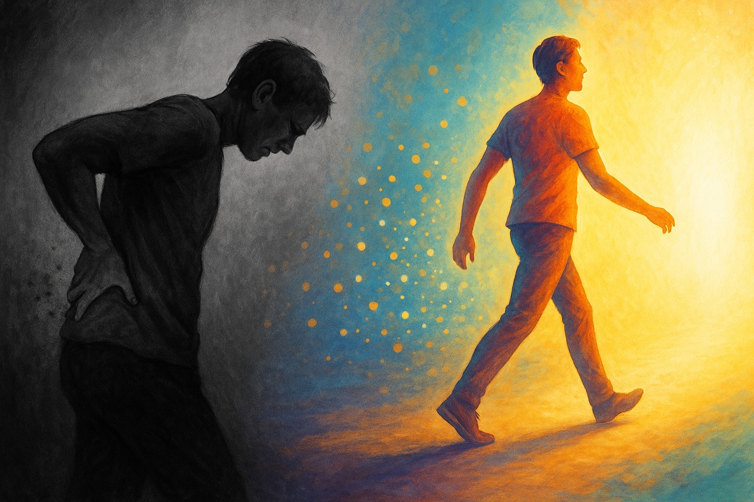 Person finding pain relief